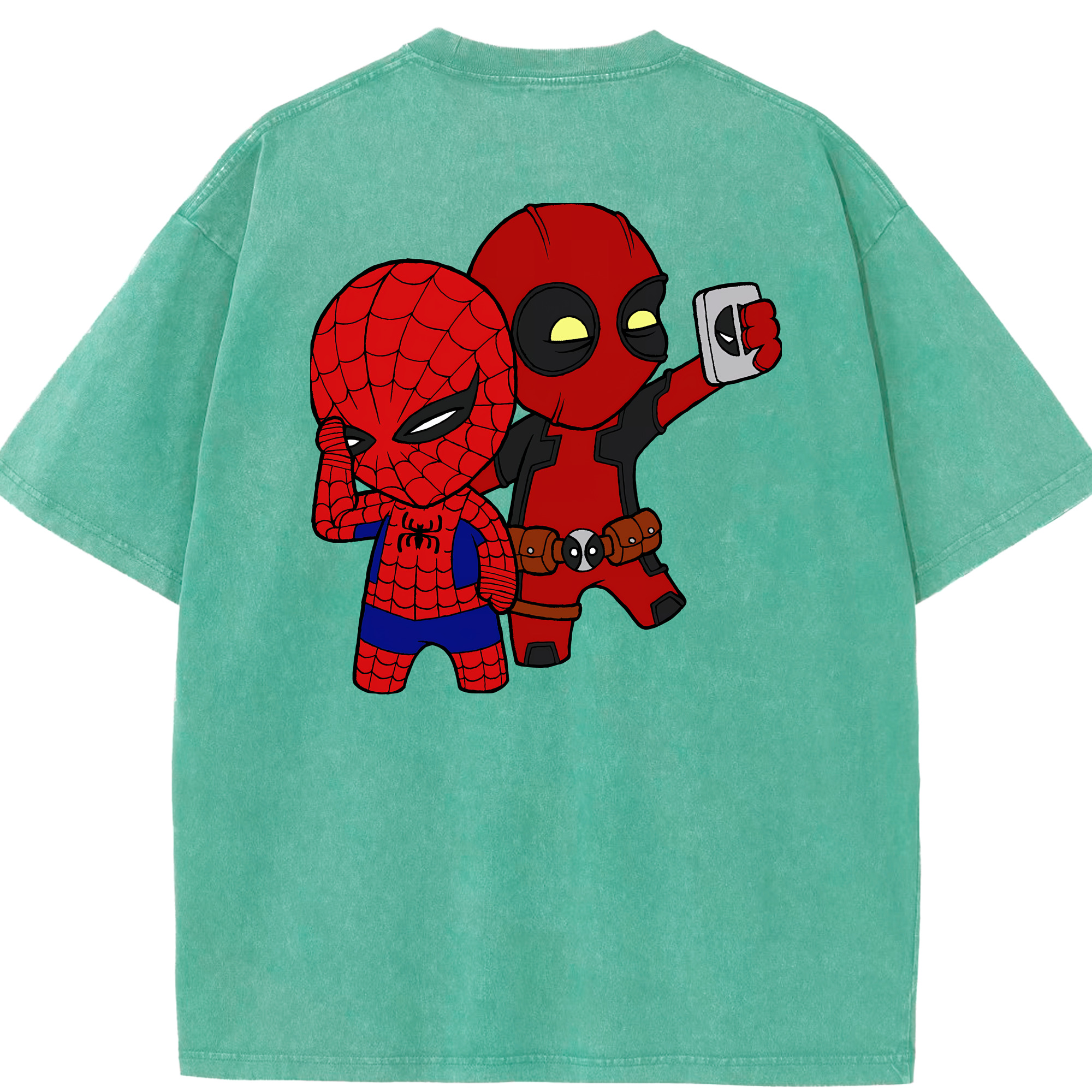 （画像用） Deadpool デッドプール 綿100% ヴィンテージ風 半袖Tシャツ（背面プリント）